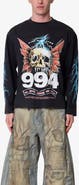 mnml Gem Skull Long Sleeve Cotton Graphic T-Shirt