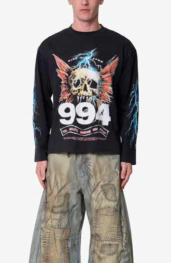 mnml Gem Skull Long Sleeve Cotton Graphic T-Shirt