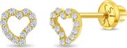In Season Jewelry 14k Cubic Zirconia Encrusted Heart Earrings