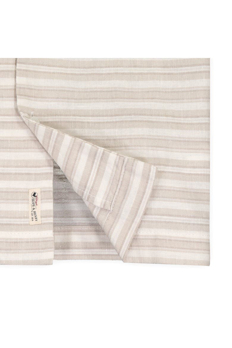 Short Sleeve Button Down Camp Shirt, Alternate, color, Stone Stripe Linen