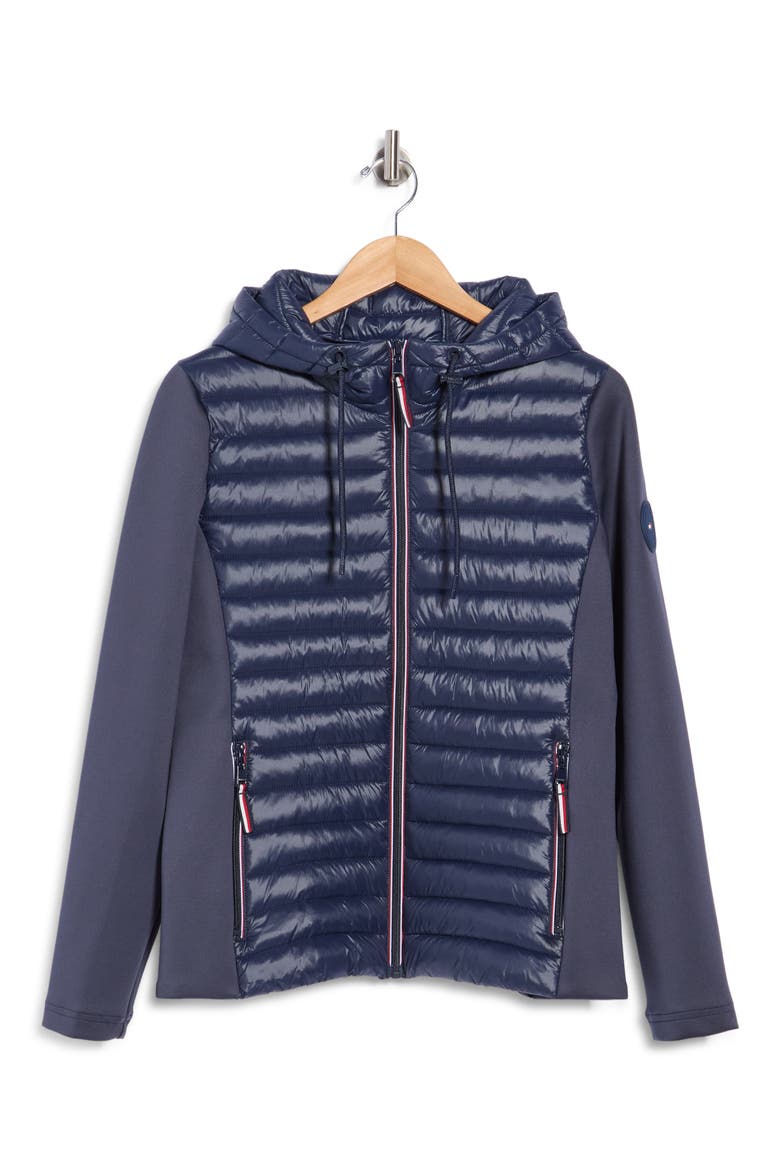 Mixed Media Puffer Jacket, Alternate, color, DK NAVY