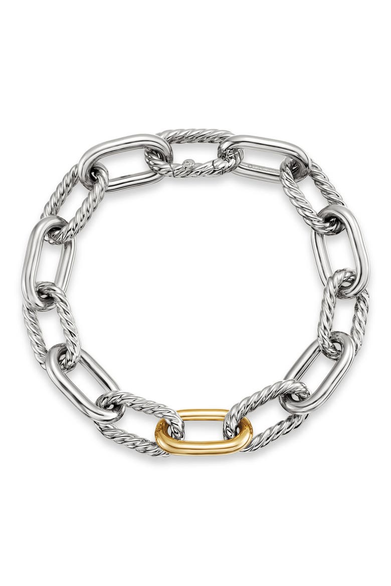 DY Madison Chain in Silver with 18K Gold Bracelet, 11mm, Alternate, color, GOLD/ SILVER