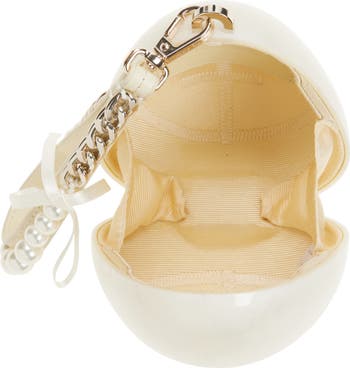 Simone Rocha Micro Egg Clutch with Imitation Pearl Strap Simone Rocha Micro Egg Clutch with Imitation Pearl Strap