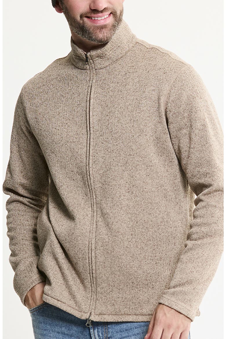 Sweater Fleece Full Zip Jacket, Main, color, STONE FLEECE