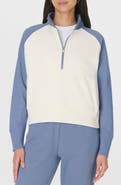 Sweaty Betty Revive Colorblock Half-Zip Cotton Blend Sweatshirt