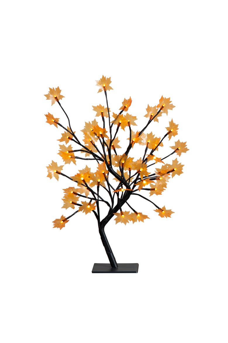 18-in Pre-Lit Autumn Artificial Maple Fall Tree with 48 Warm White LED Maple Shaped Lights, Main, color, Yellow