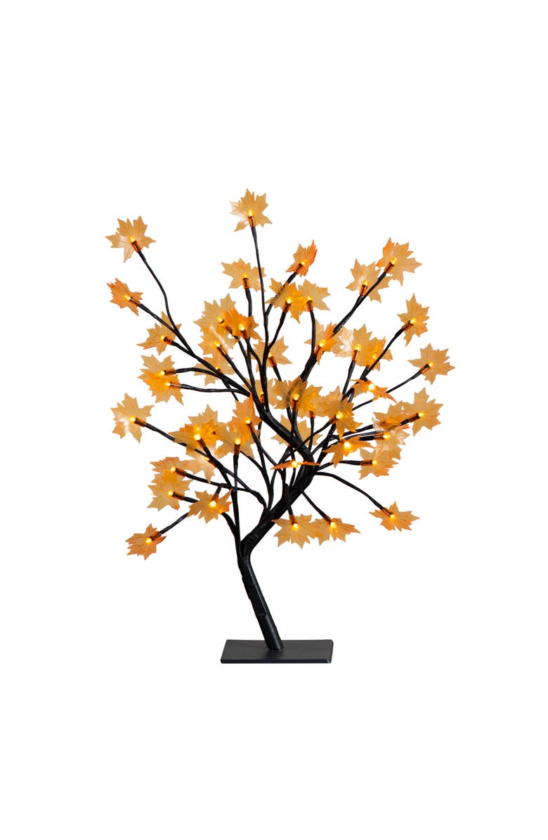 NEARLY NATURAL 18-in Pre-Lit Autumn Artificial Maple Fall Tree with 48 Warm White LED Maple Shaped Lights, Main, color, Yellow