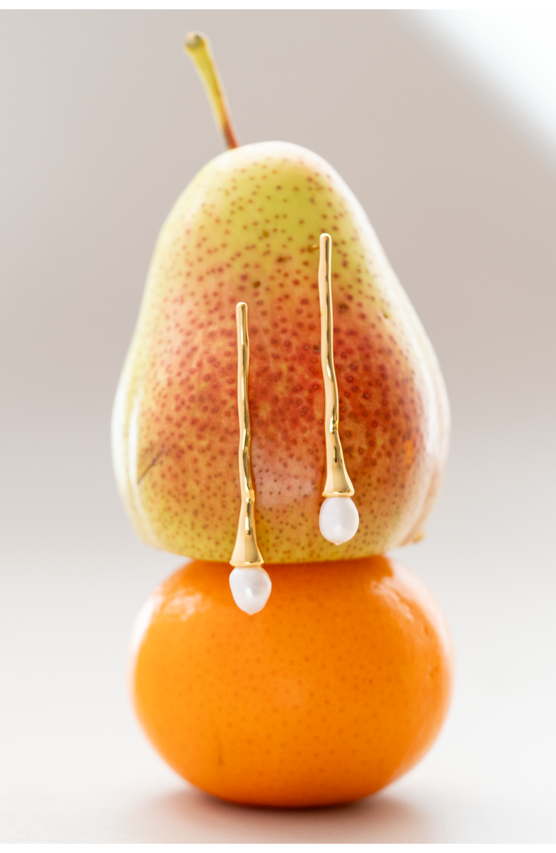 Zynnia Collective Long Bud Earrings, Alternate, color, Gold