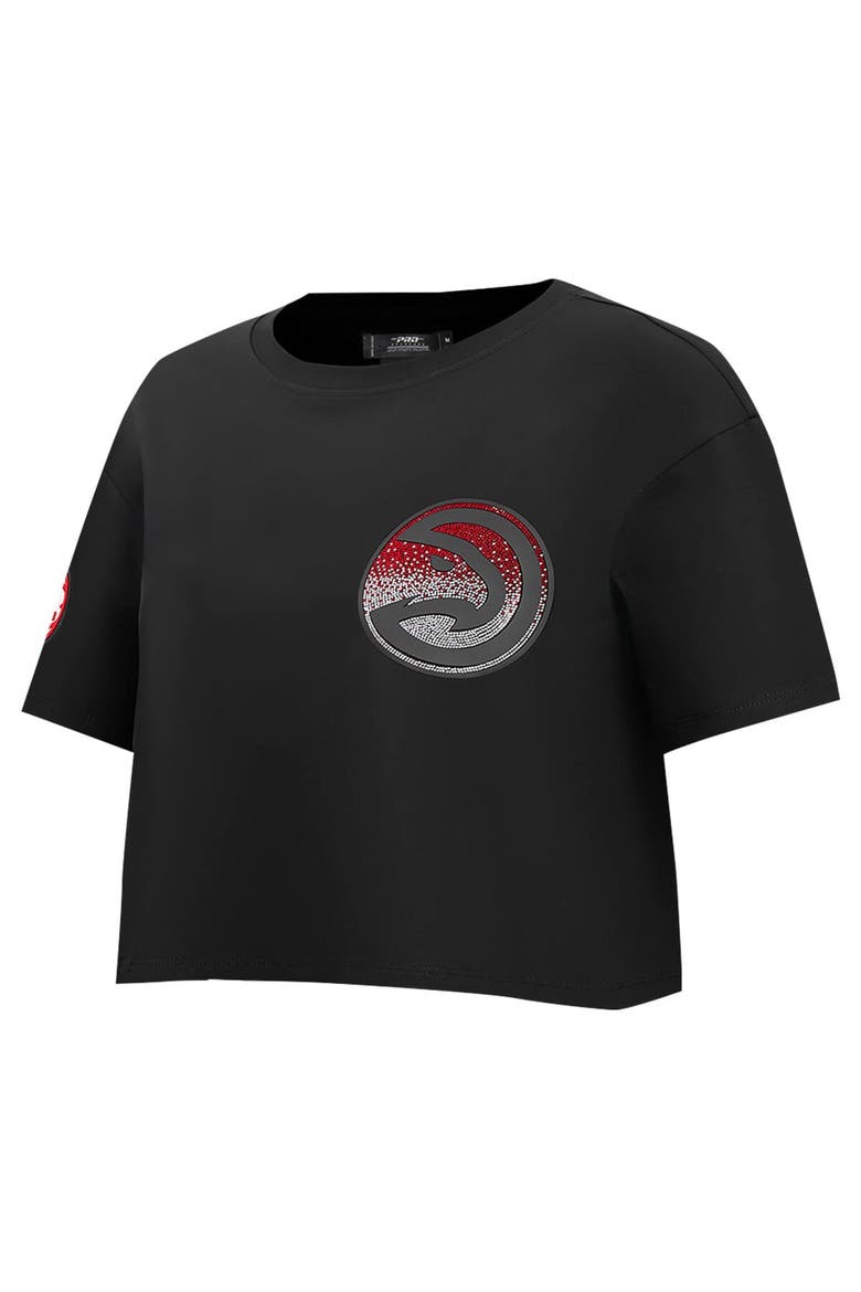 Women's Pro Standard Black Atlanta Hawks Jewels Boxy Cropped T-Shirt, Alternate, color, Black