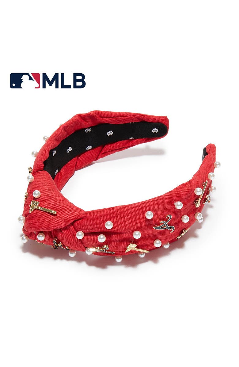 Lele Sadoughi MLB Atlanta Braves Embellished Headband, Main, color, 