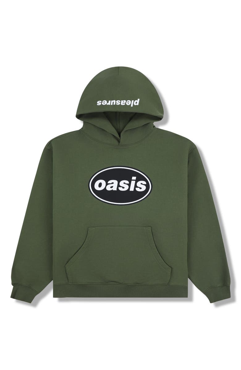 PLEASURES Knebworth Hoodie, Alternate, color, Olive