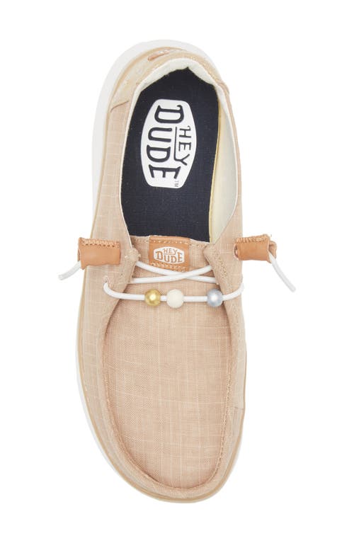 Hey Dude Wendy Peak Baja Stripe Slip-on Moc Toe Shoe In Tan