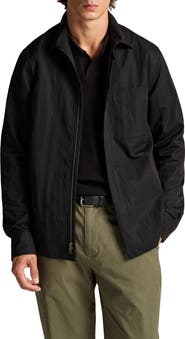 Vince Cotton Blend Zip Shirt Jacket