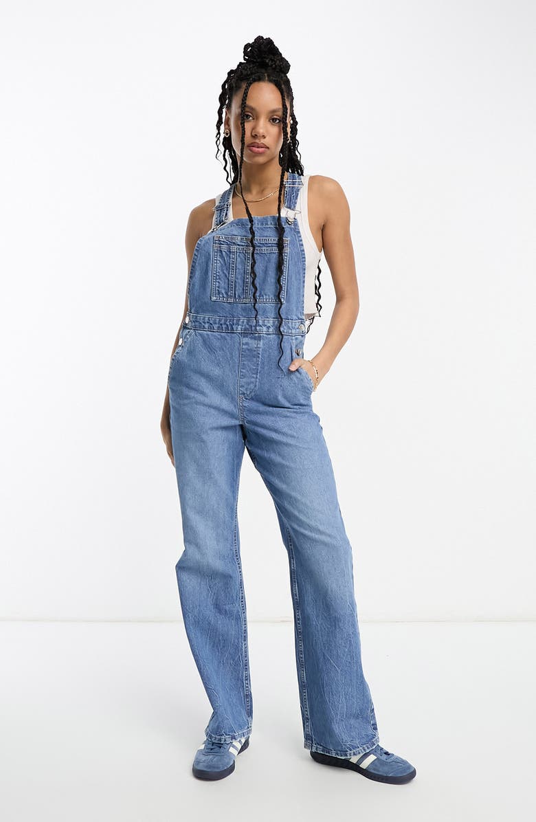 ASOS DESIGN Denim Overalls, Main, color,