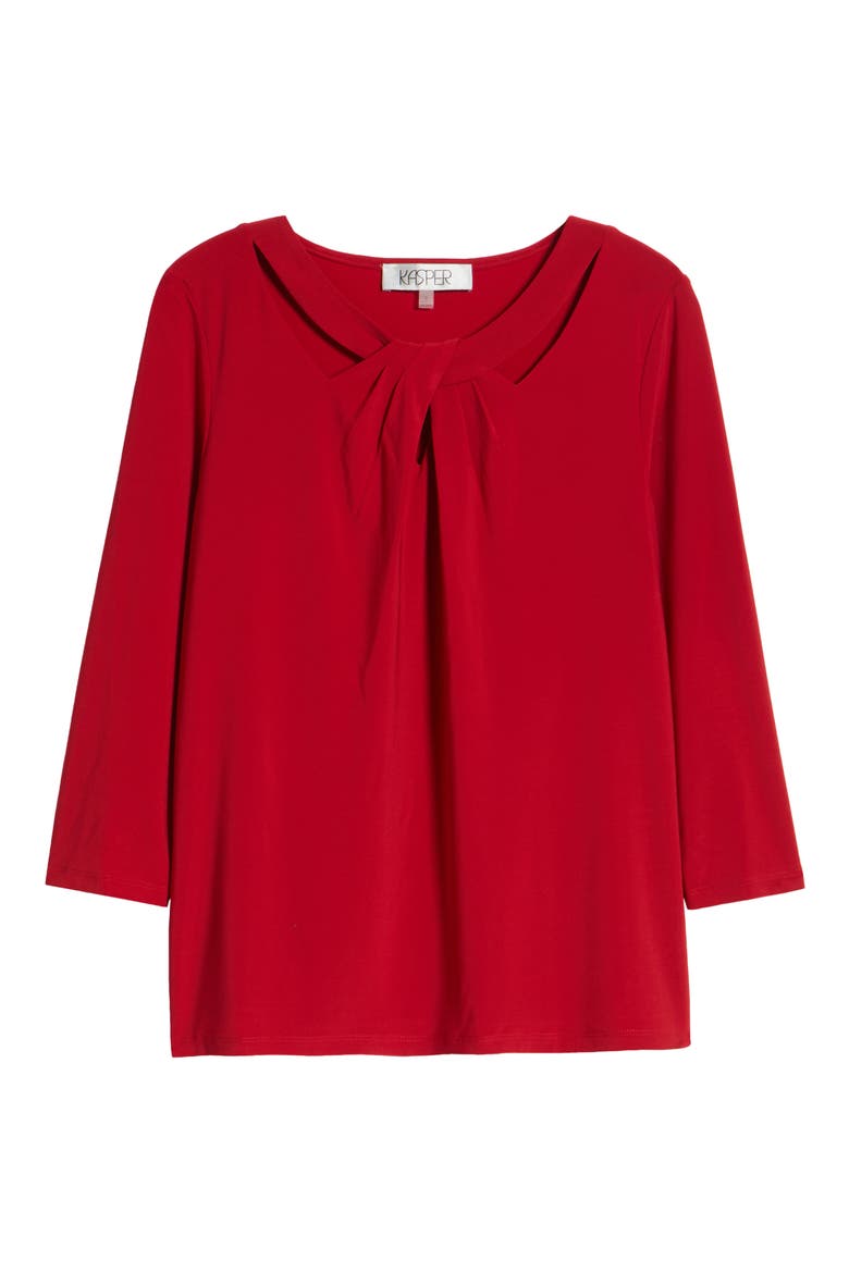 Sleeveless Twist Front Jersey Top, Alternate, color, FIRE RED