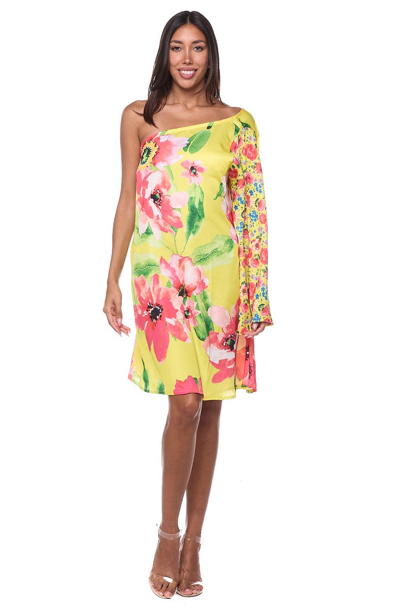 RANEES One-Shoulder Cover-Up Dress, Alternate, color, Yellow