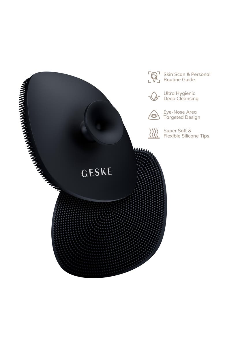 GESKE SmartAppGuided Facial Brush with Handle | 4 in 1, Alternate, color, Black