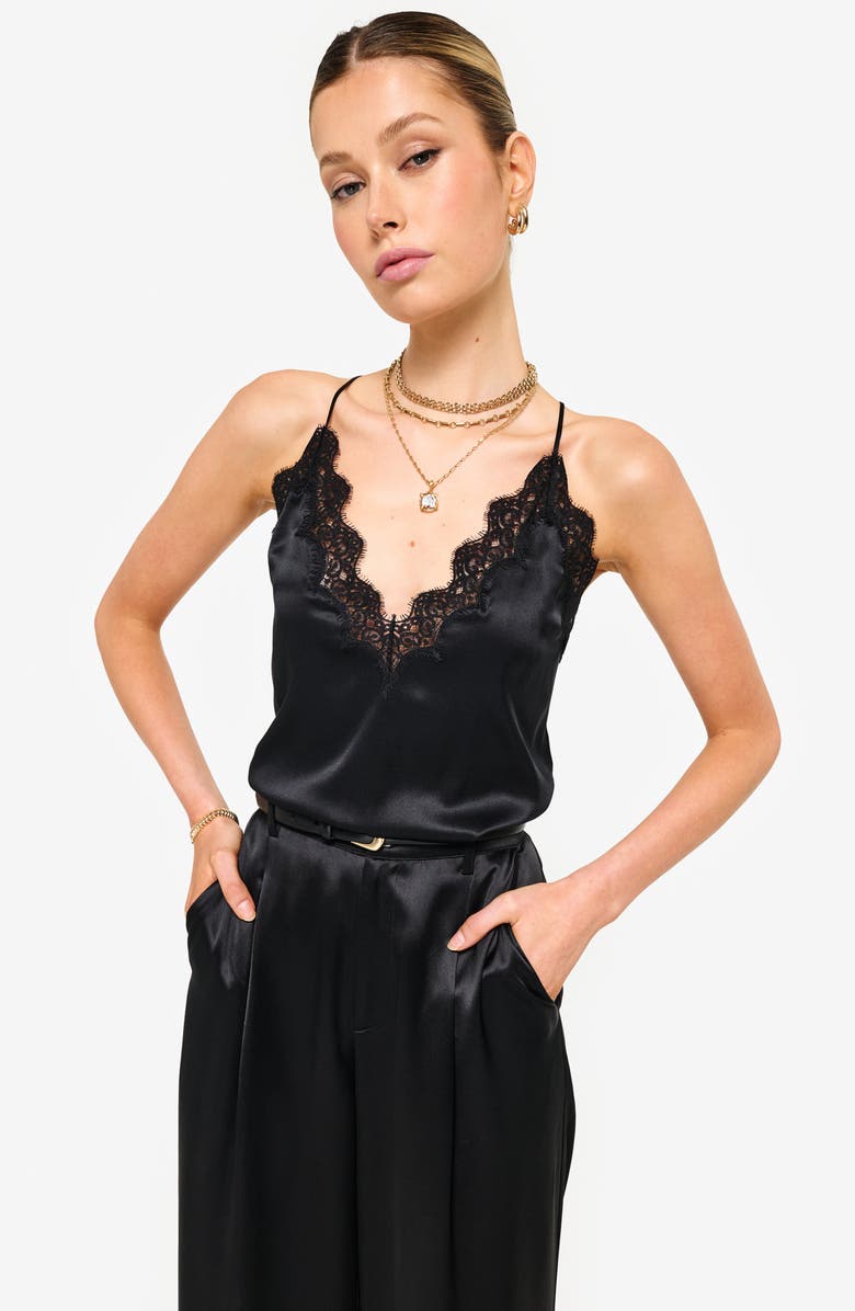 CAMI NYC Everly Silk Camisole, Alternate, color, Black