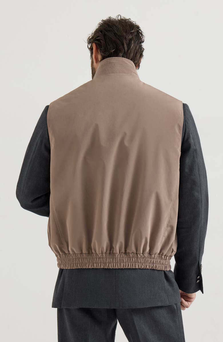 Brunello Cucinelli Nylon vest with padding, Alternate, color, Hazelnut
