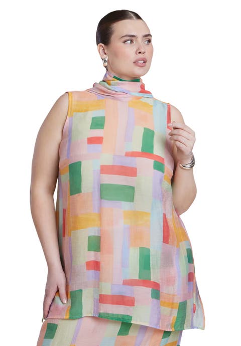 Sheer Neck Tie Tunic