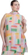 ELOQUII Sheer Neck Tie Tunic