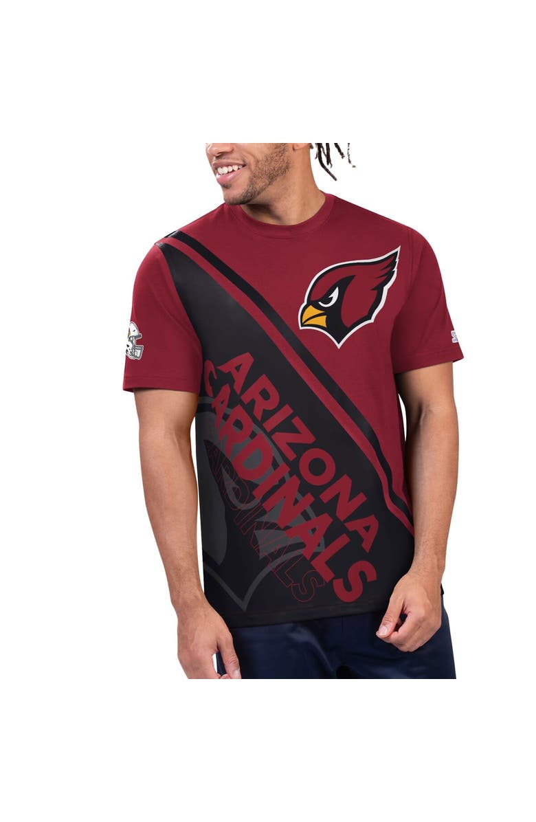 STARTER Men's Starter Cardinal/Black Arizona Cardinals Finish Line Extreme Graphic T-Shirt, Main, color, 
