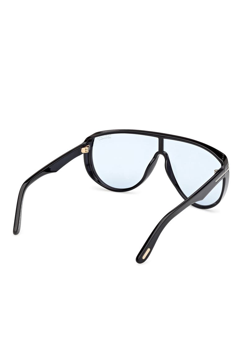Achilles 138mm Shield Sunglasses, Alternate, color, SHINY BLACK / BLUE