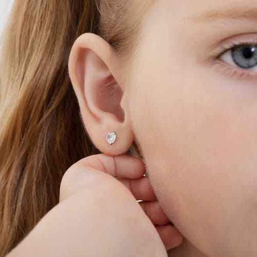 In Season Jewelry 14k Tiny Cubic Zirconia Heart Earrings In April