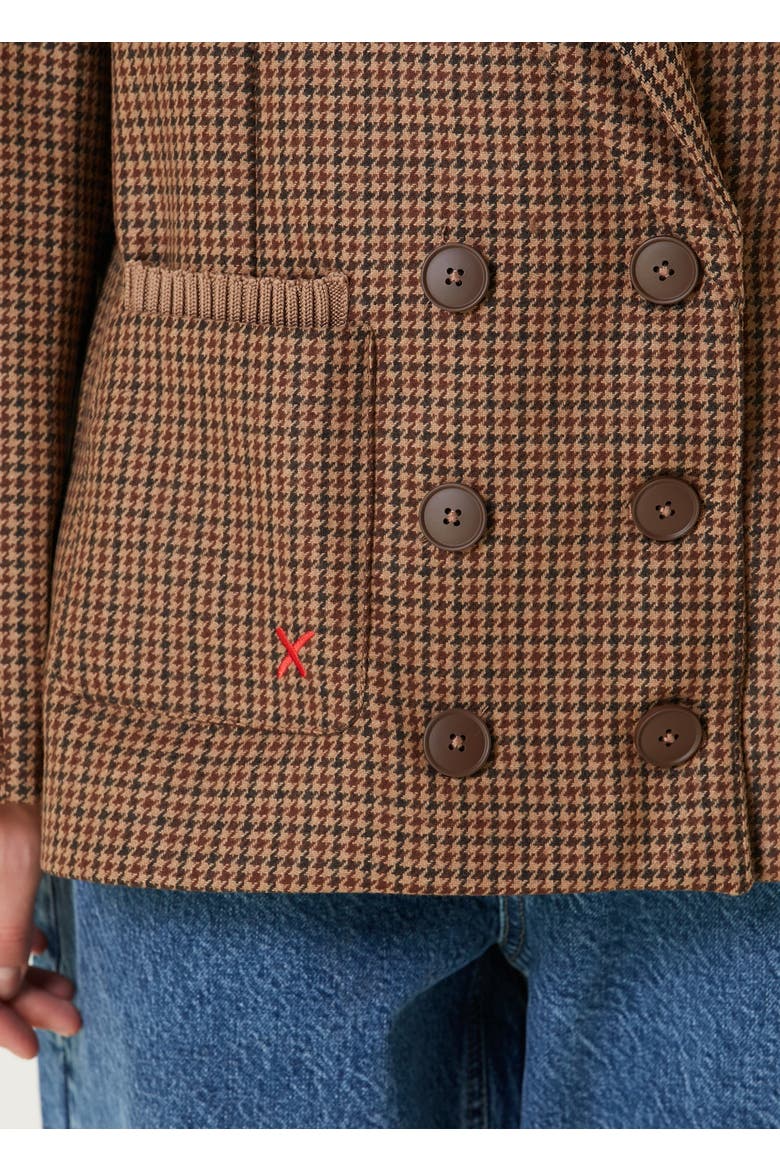 Cotton Big Shoulder  Blazer Jacket, Alternate, color, Brown