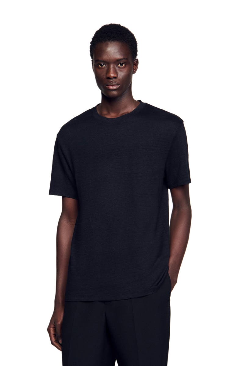 SANDRO Certified linen T-shirt, Main, color, 