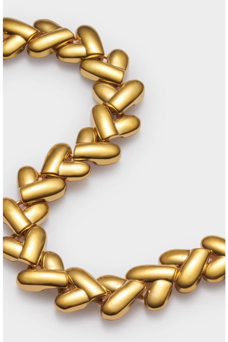 Heart Link Bracelet, Alternate, color, Gold