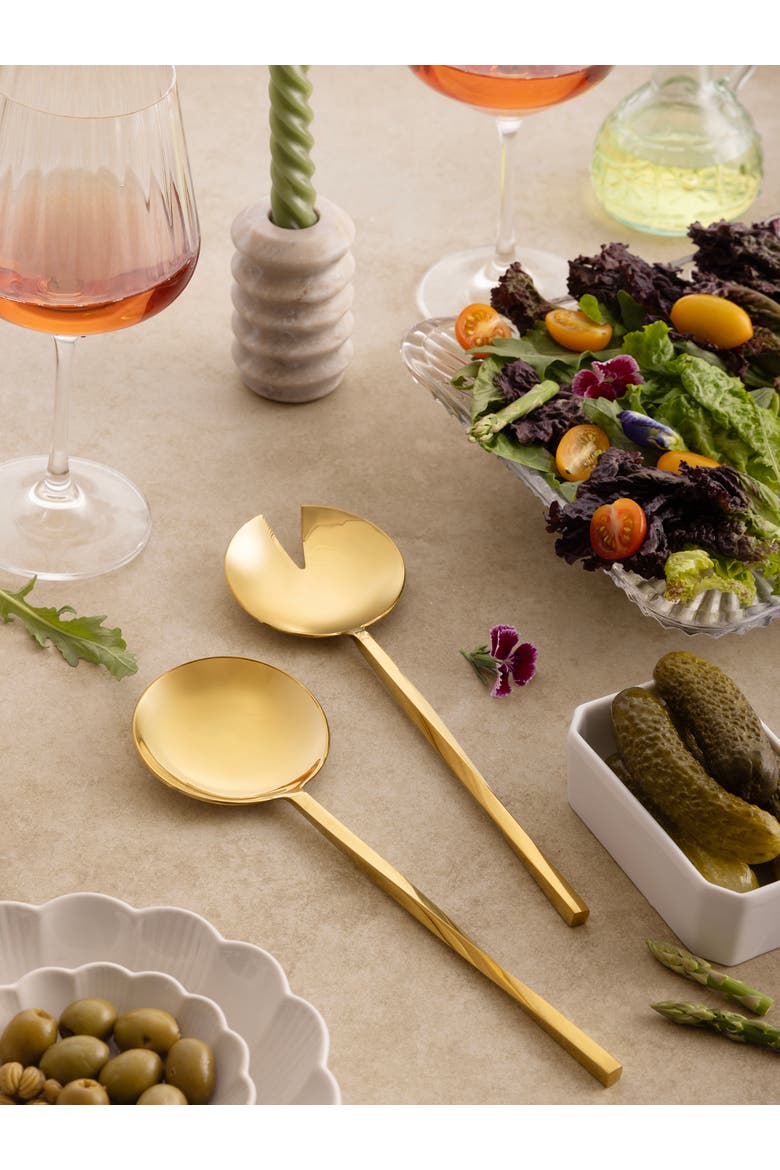 Oslo Salad Servers, Set of 2, Alternate, color, Gold