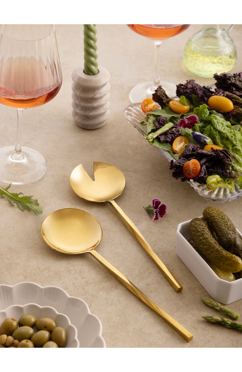 GAURI KOHLI Oslo Salad Servers, Set of 2, Alternate, color, Gold