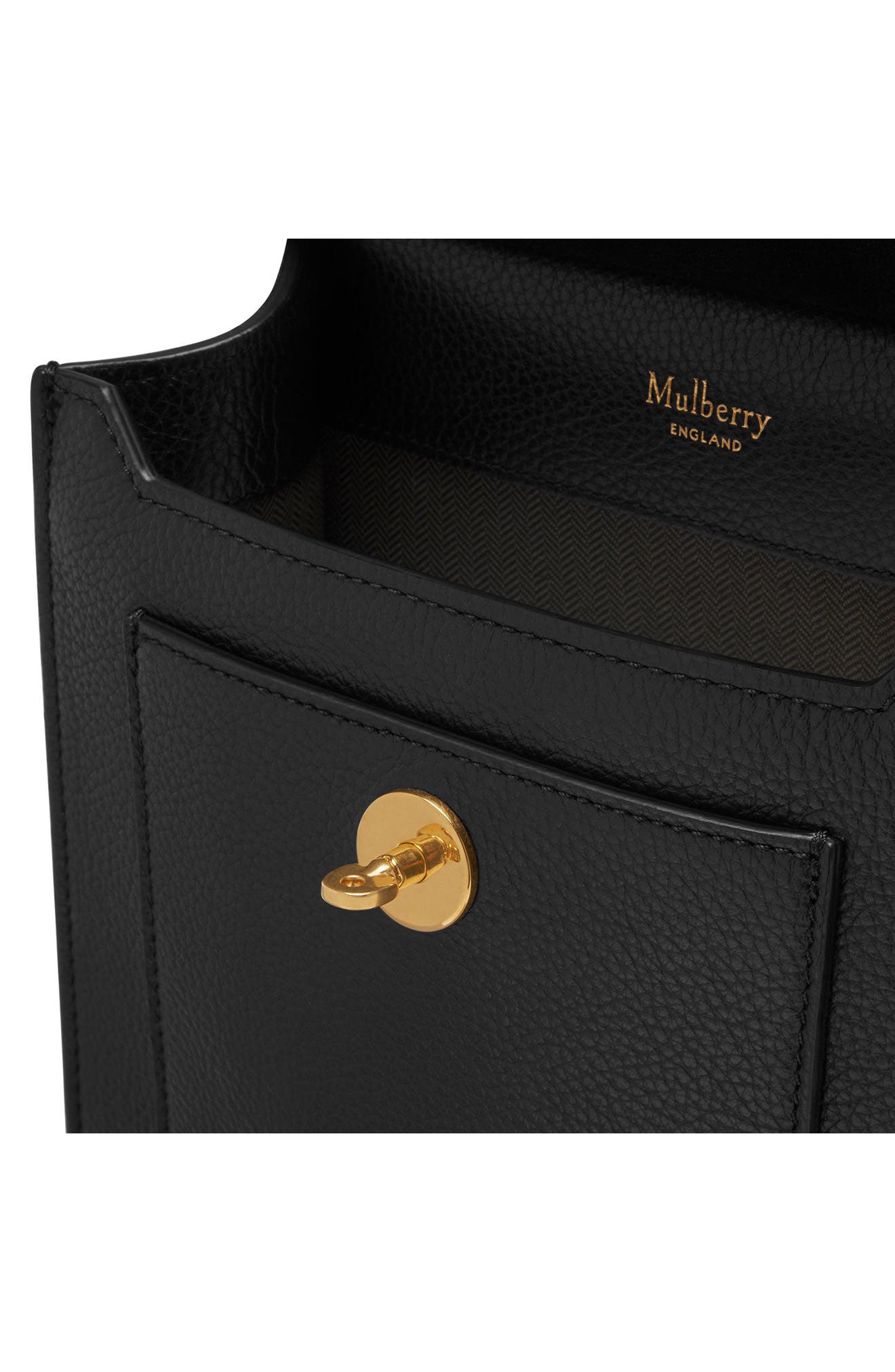 Mulberry Small Antony Leather Crossbody Bag, Alternate, color, A100 Black