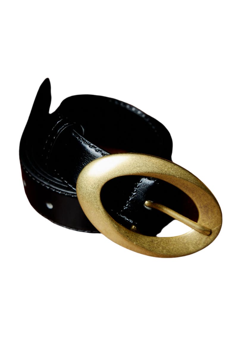 Teodora Leather Belt, Main, color, Black