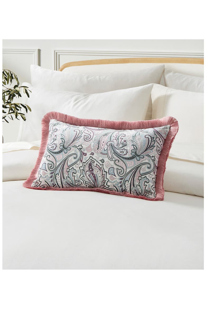 Paisley Velvet Accent Pillow, Alternate, color, MAUVE