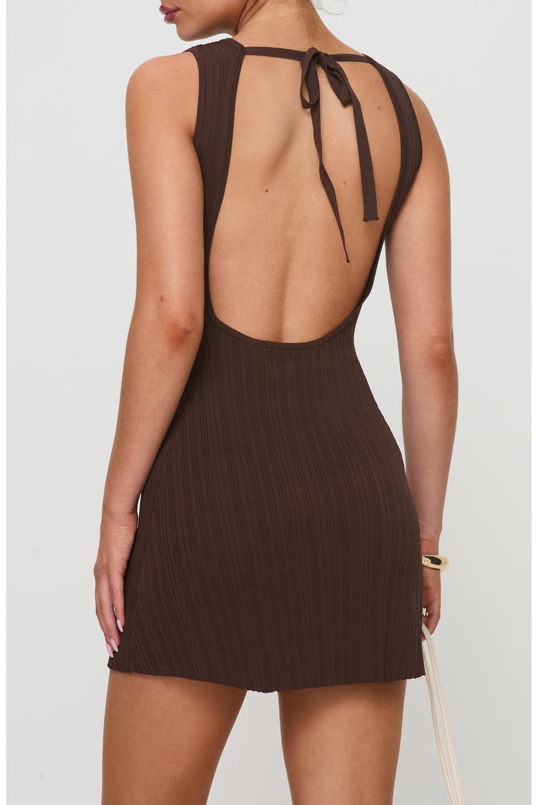 Mayok Open Back Rib Minidress, Alternate, color, BROWN