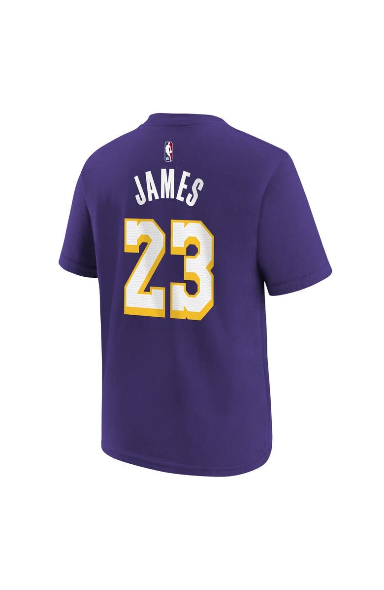Jordan Brand Youth Jordan Brand LeBron James Purple Los Angeles Lakers Statement Edition Name & Number T-Shirt, Alternate, color, Purple