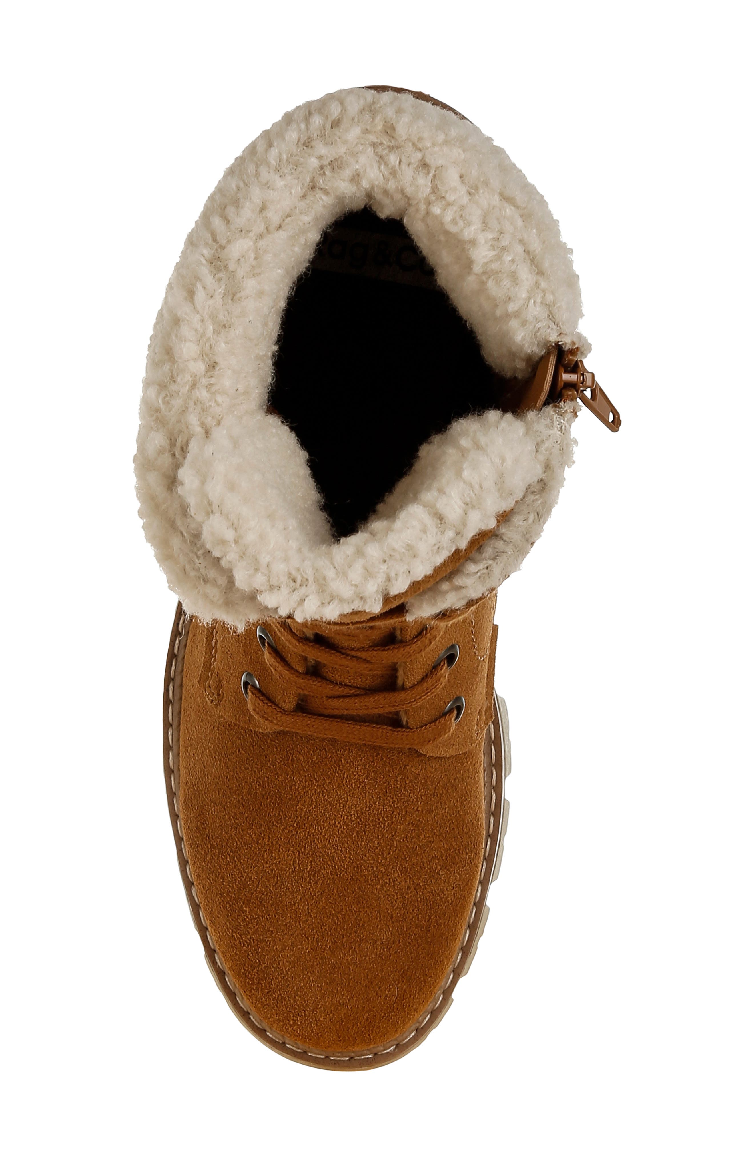 Madoka Water Resistant Lace Up Leather Bootie, Alternate, color, TAN