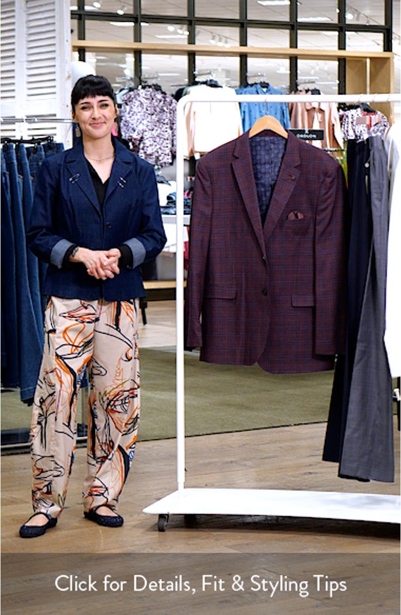 Burgundy Windowpane Plaid Wool Sport Coat, sales video thumbnail