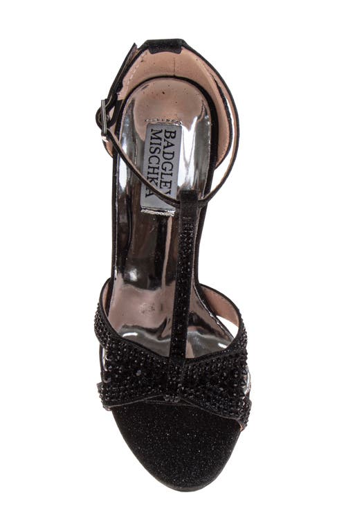 Badgley Mischka Collection Kids' Rhinestone T-strap Sandal In Black