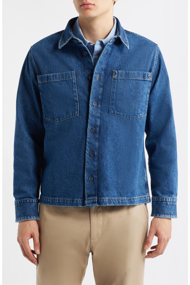 Heavyweight Denim Overshirt, Alternate, color, MID WASH