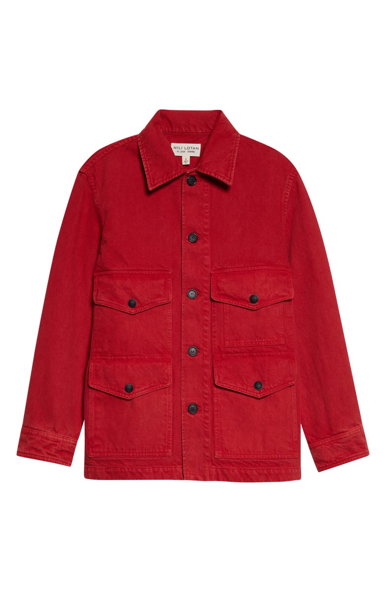 Nili Lotan Leroy Chore Jacket, Main, color, Scarlet
