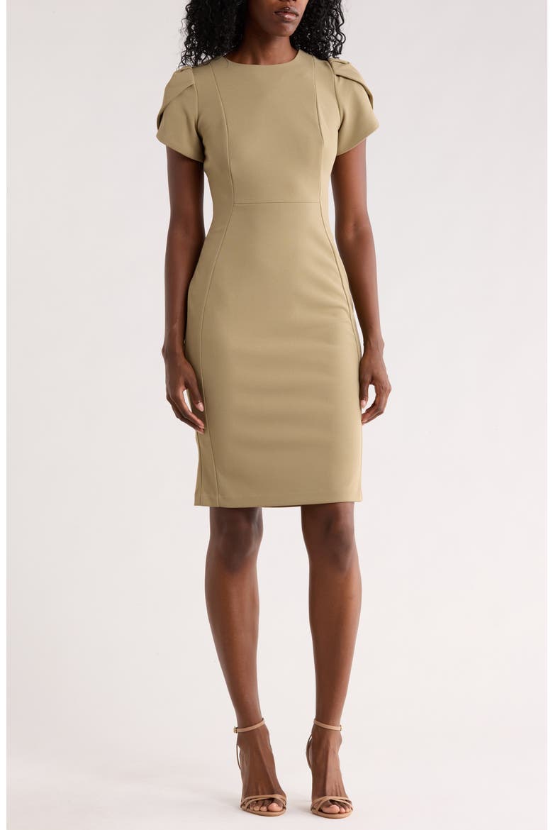 Tulip Sleeve Sheath Dress, Main, color, LIGHT OLIVE
