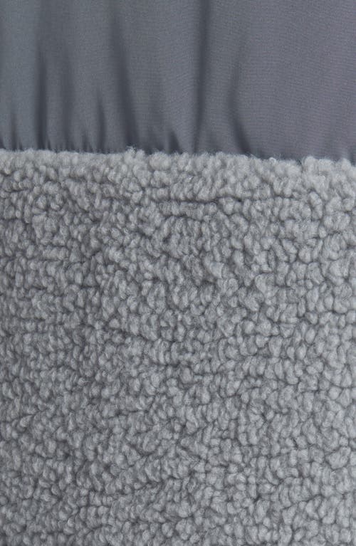 Thread & Supply Fleece Lined Puffer Vest In Dusty Blue Combo