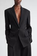 Lafayette 148 New York Structured Shoulder Fitted Responsible Finesse Crepe Blazer