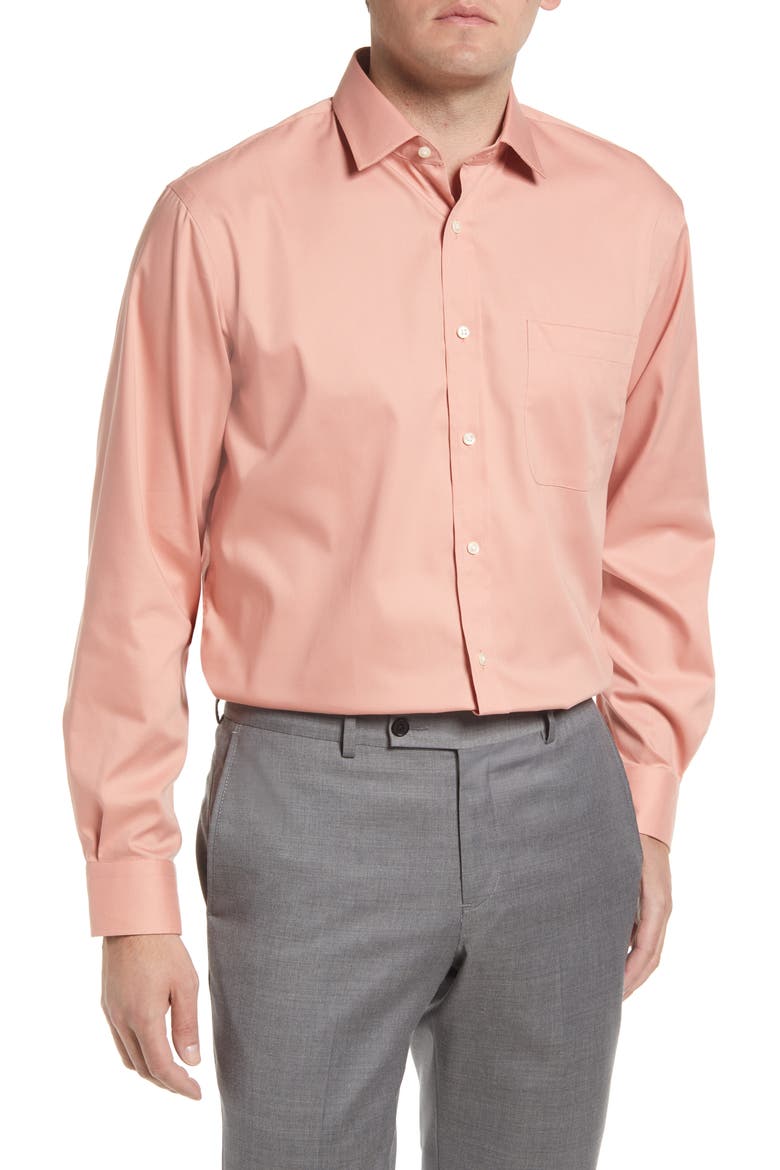 Traditional Fit Non-Iron Dress Shirt, Main, color, PINK GLASS