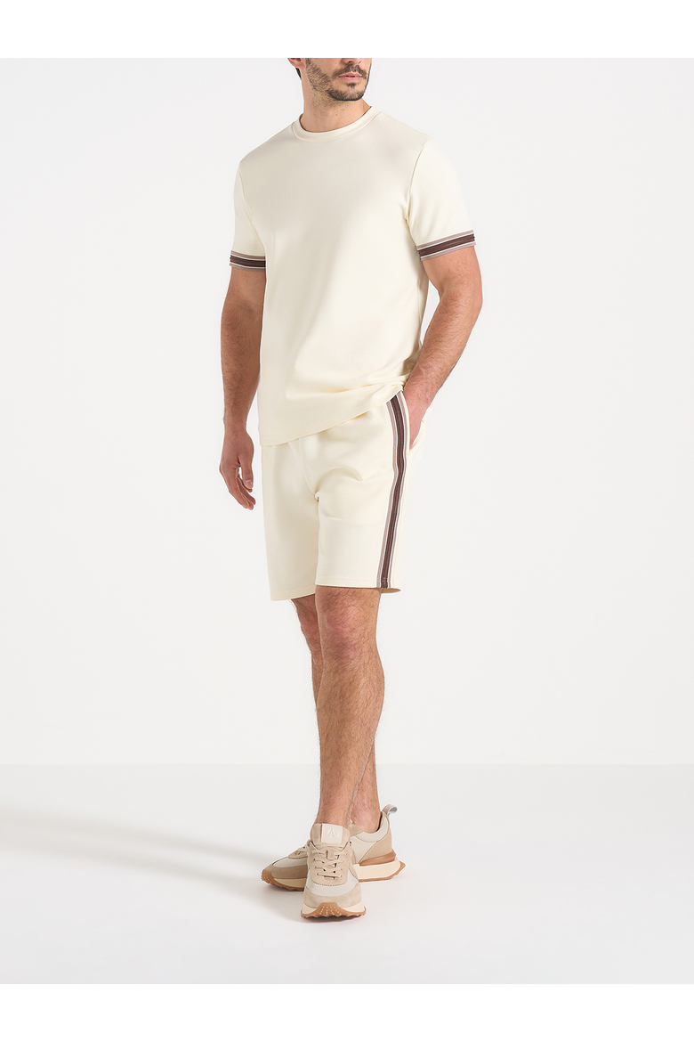 Taylor Taped Cotton Shorts, Alternate, color, Cream