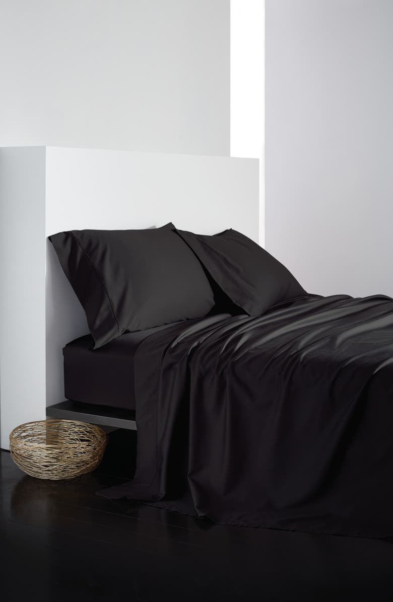 Donna Karan New York Indulgence Cotton & Silk Flat Sheet, Alternate, color, 