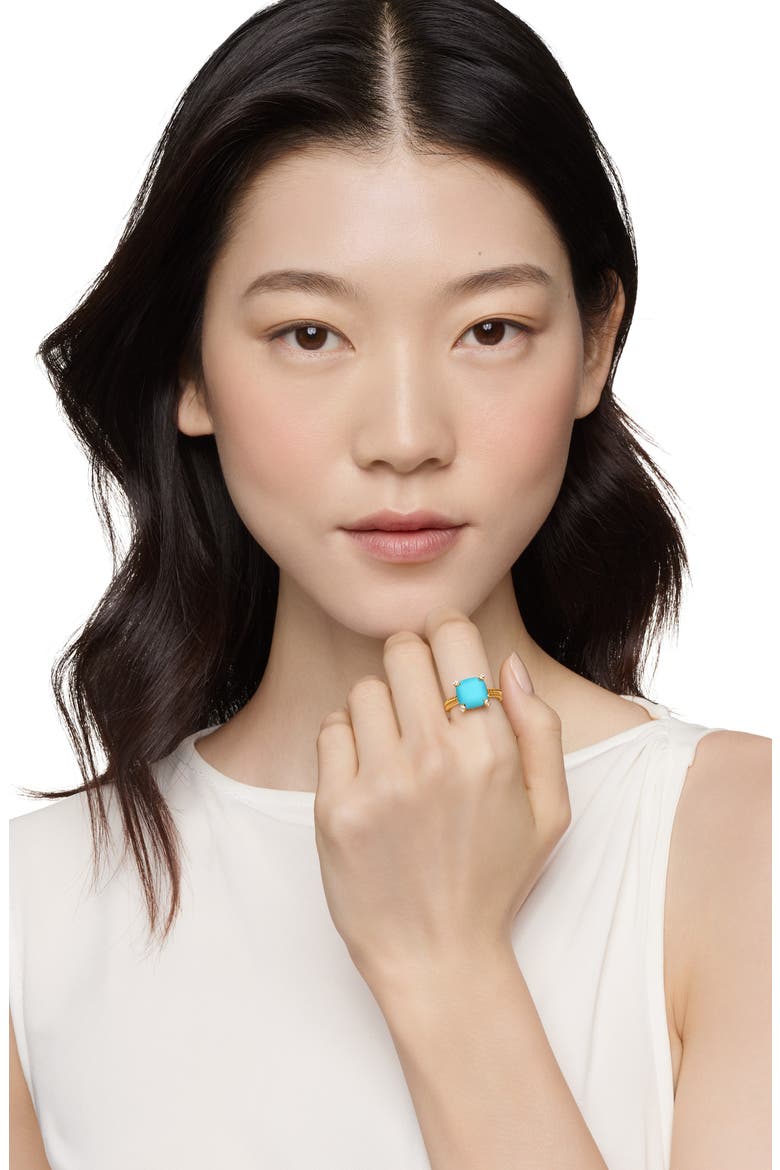 Châtelaine® Turquoise, Diamond & 18K Gold Ring, Alternate, color, D0.053 18K GOLD/ TURQUOISE